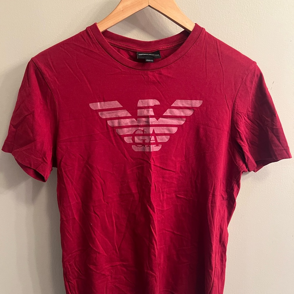 Armani Exchange Red Short Sleeve Tee